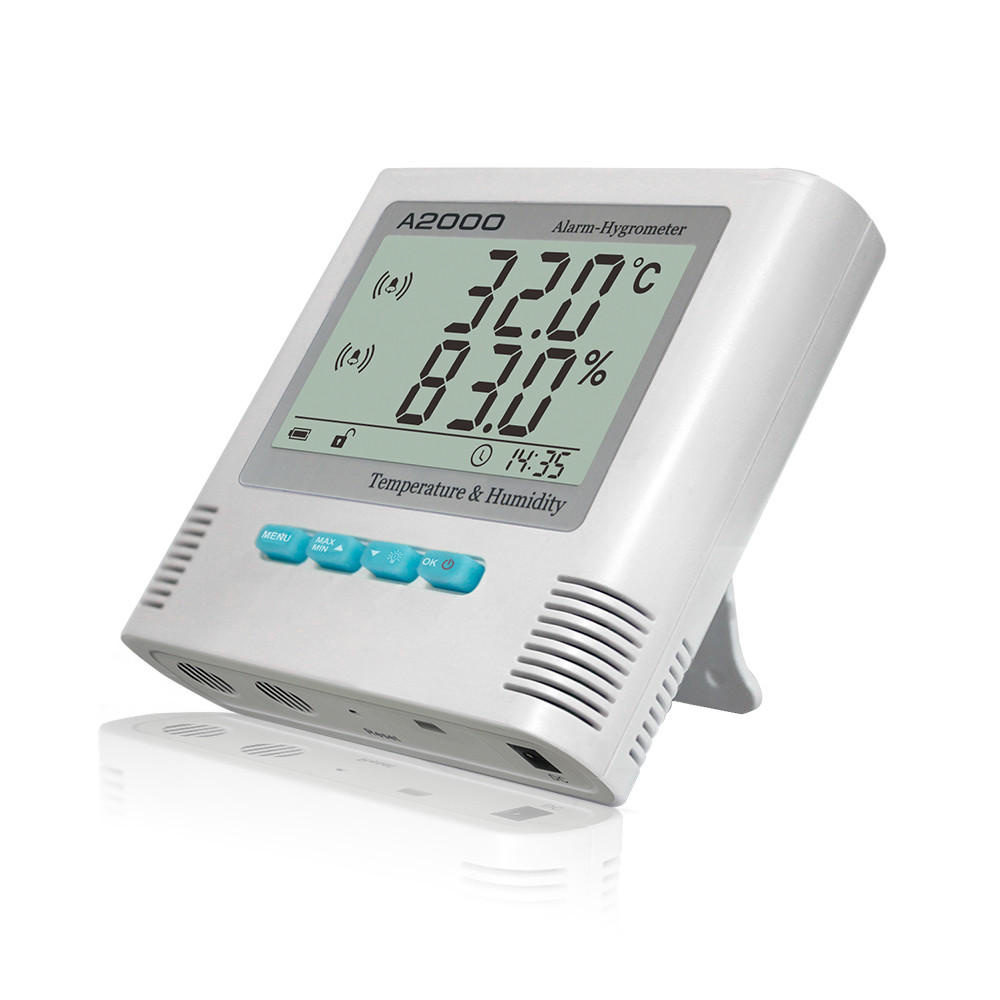  LCD Display Digital Thermometer Hygrometer With Bulti In Alarm And Max Min Limit Setting Manufactures