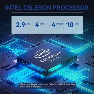 Intel Celeron 11th Generation N5105 Mini Computer LPDDR4X 16GB With Dual LAN 3