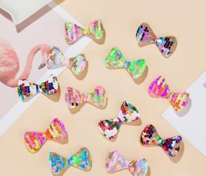 China New Summer Sequin Bow Hair Clip For Girl on sale