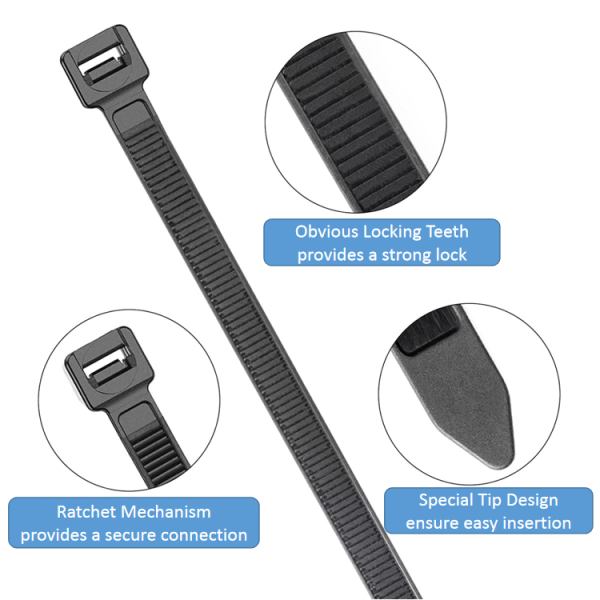 Eco Self Locking Cable Ties Secure Connection Multi Purpose With Nylon 66 Material