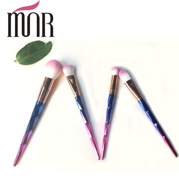 Copper Ferrule Plating Rainbow Professional Makeup Brush Set Environment Friendly