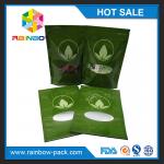 Green Tea Bags Packaging Printed Mylar Stand Up k Bag With Clear Window
