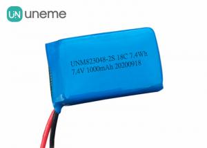  1000mAh 2S 7.4V High Discharge Battery / 18C Lithium Ion Polymer Battery 823048 for Adult Toys Manufactures
