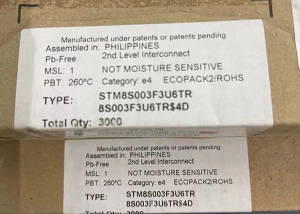 Quality 16MHz Microcontroller MCU STM8S003F3U6TR 8-Bit Microcontroller Chip 20-UFQFN for sale