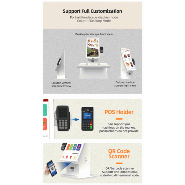 Self Checkin Kiosk with 10-Point Capacitive Touch, 1920X1080 Resolution LCD Display and Cloud-Based CMS for Interactive Self Service