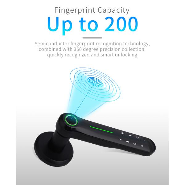 200 Fingerprint Intelligent Door Lock Tuya Bluetooth Deadbolt