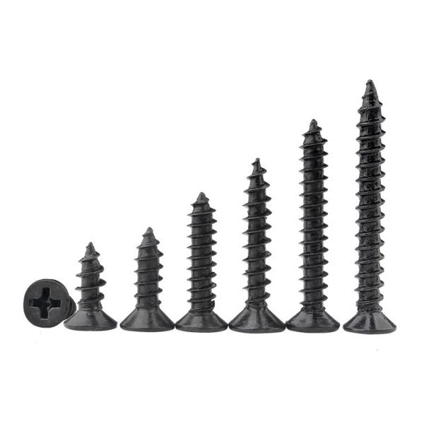 Black Oxide Hardened Steel Countersunk Flat Head Tapping Screws Flat Head Pointed Screws