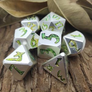 Hand Pouring Gold Plated Surface RPG RPG Dice Set 7 Pcs Polyhedral