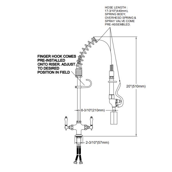 CE Pull Down Heavy Duty Prerinse Faucet