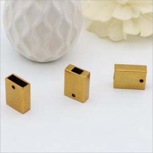 China Fashion zinc alloy metal gold bag accessories leather cord end clip stopper for handbags on sale