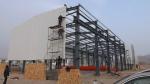 Q345B Steel Structure Buildings With Red Color Paint Area Size 6000 Square Meter