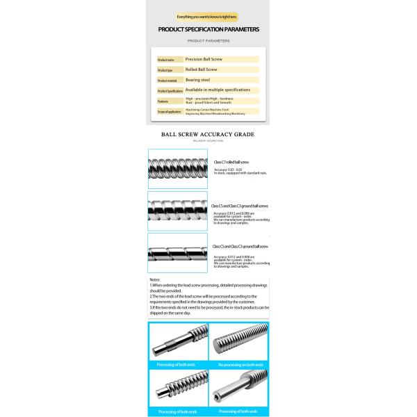 Precision Transmission Ball Screw with Micron-Level Positioning Accuracy and High Rigidity Structure for CNC and 3D Printing