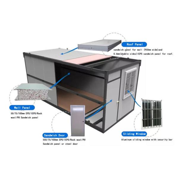 Streamlined Manufacturing Folding Container Home Pre-installed Features Quick Assembly for Installation