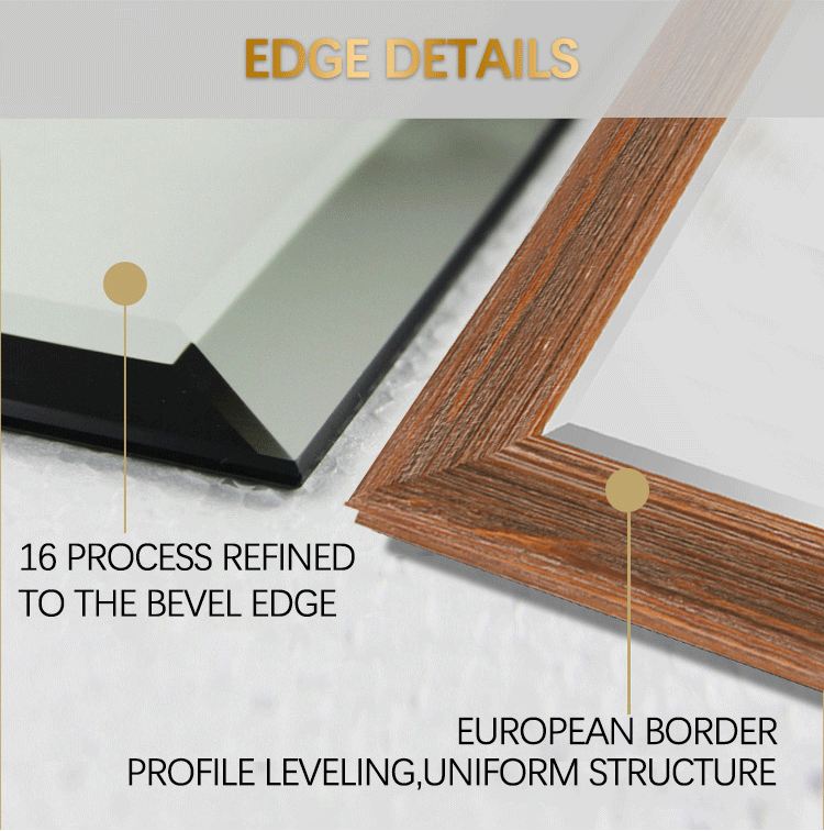 Rectangle Solid Wood Frame Mirror Full Length Dressing Mirror Without Light