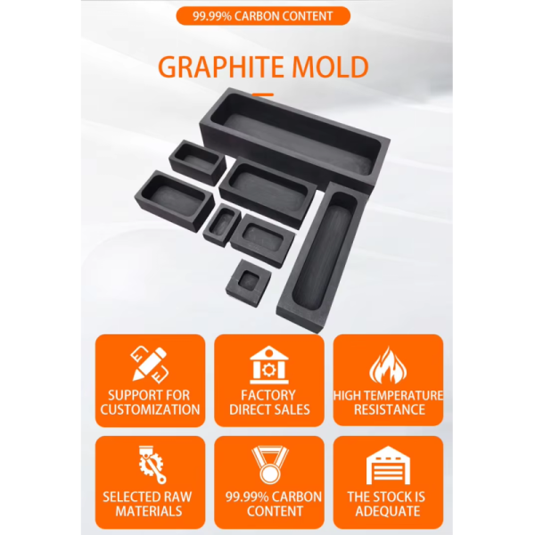 Customized High Density Graphite Mold For Precious Metal Casting Gold Silver Aluminum Graphite Product