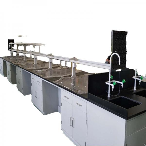 Acid Resistance Chemistry Physical PP Metal Wooden Central Side Lab Bench for Hospital School with Reagent Shelves