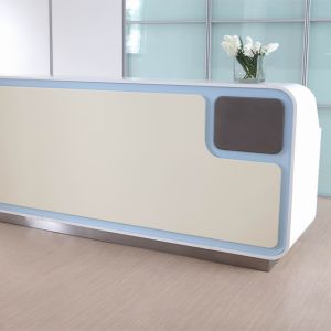 Support customization Modern Minimalist White Front Panel Reception Desk With