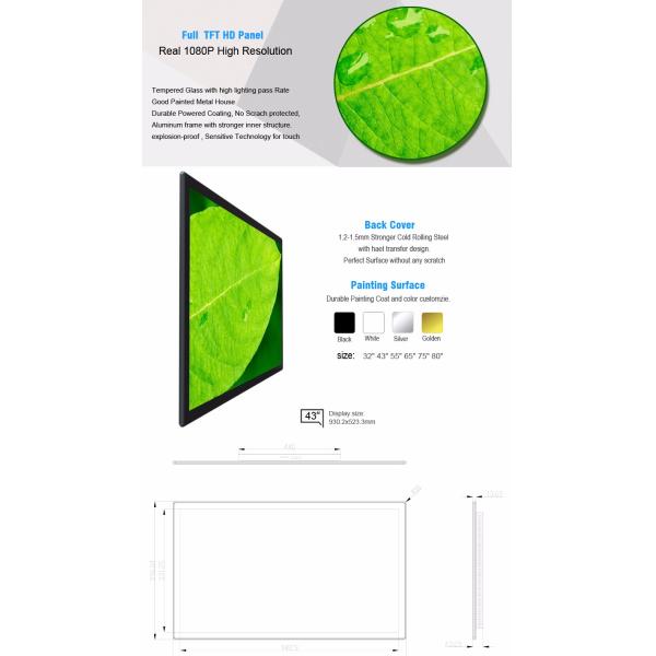 Android Media Wall Mount Lcd Display 32 To 84 Inch Support Multi - Languages