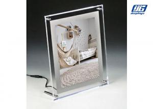  2000lux LED Menu Light Box , CRS Hanging Or Desktop Single Side Crystal Light Box Stand Manufactures