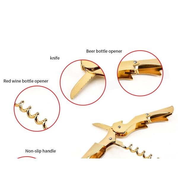 Harmless Kitchen Gadget Tools Gold Multi - Function Shrimp Head Knife Stainless Steel Wine Opener