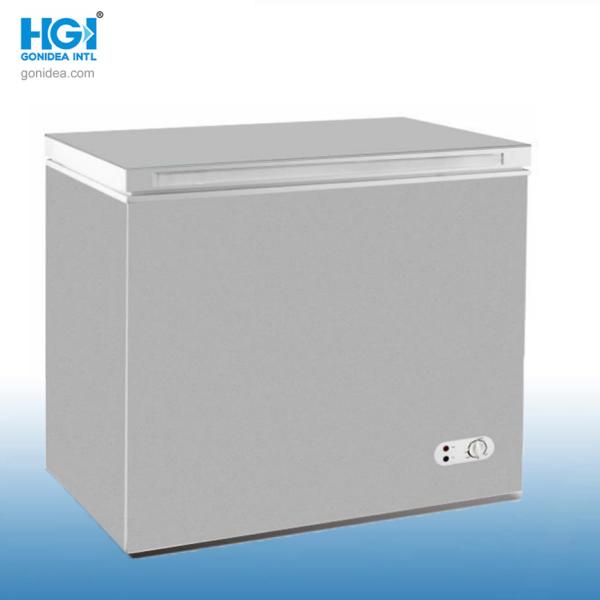 Glass Material Single Door Deep Chest Freezer Mechanical Temperature Control