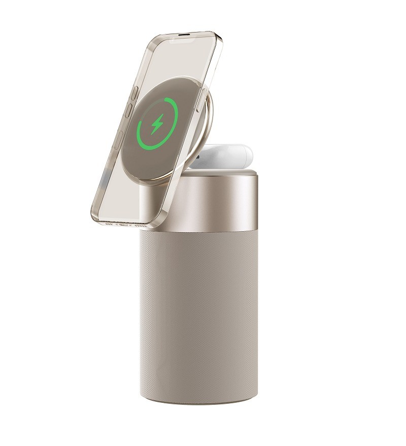  3 in 1 Wireless Charger with HD BT Speaker and LED Warm Light QC3.0 Function Output 5W/7.5W/10W/15W Manufactures