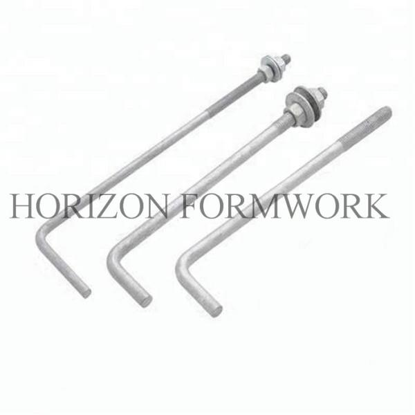 L Shape Concrete Forming Accessories Anchor Bolts With Nut And Washer
