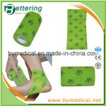 Paw printing animal cohesive bandage pet bandage veterinary self adhesive