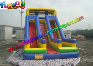  0.55mm PVC Blue Commercial Inflatable Slide , Inflatable Water Toys For Outdoor Manufactures