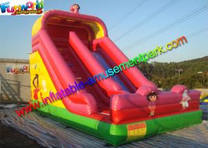  Dora Commercial Inflatable Slide , Pink Two Lane bounce house water slide Manufactures