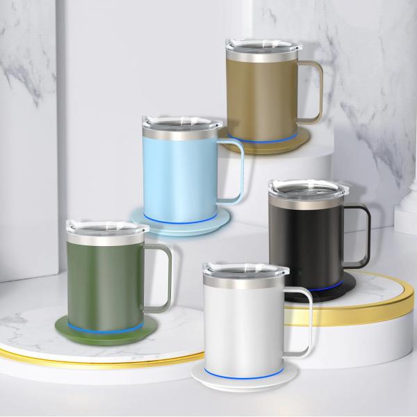 Thermostatic Temperature Control Self Heating Ceramic Mug 55 Degree