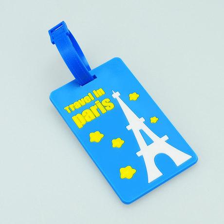 rubber pvc luggage tag with 3D mold logo by customized