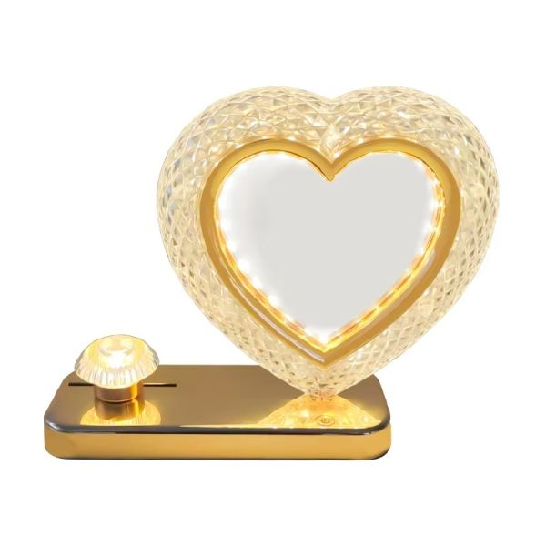 Multiple Styles Sublimation Led Table Night Lamp Blank Heart Circle Sublimation Led Night Light Photo Lamp Blank With Photo Frame