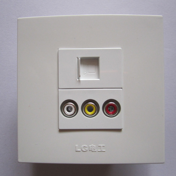 Quality Brand New RJ45 + 3AV Audio And Video Socket Panel Easy Install Wall Plug For Home Office for sale