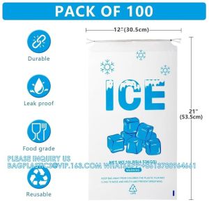 Reusable Ice Pattern Design Printing 2mil Thickness Heavy-Duty Plastic Ice Cube