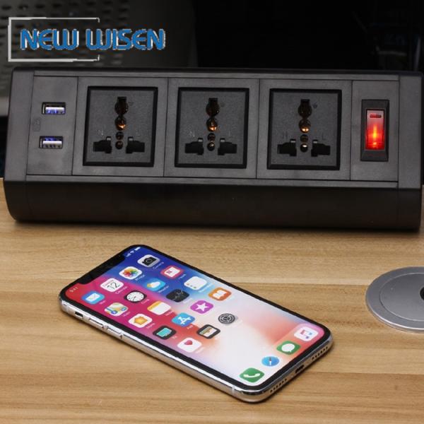 Office Desk Table Mount Power Strip Socket Outlet 220V Customized