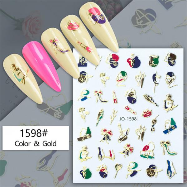 Self Adhesive Nail Water Decals Nail Stickers Flower Leaves Sliders For Nails