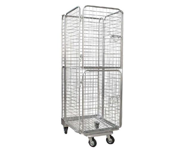 Quality Warehouse Galvanized Foldable Wire Mesh Roll Container /  Material Handling Equipment for sale