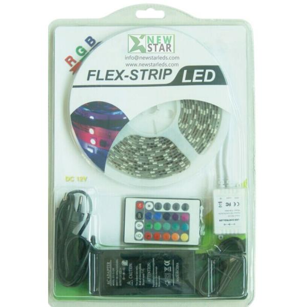 Quality Led Strip with 24key Remote and power supply, RGB Blister Led Strip, DC12V LED Strip Kit for sale