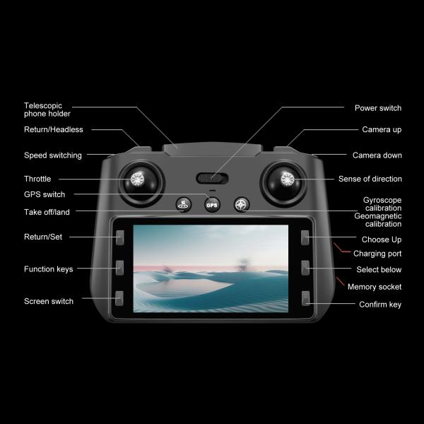 S159 Gps Remote Control Display Screen Professional Camera Brushless Drone Toy Drone Rc with Plastic and 720P Camera