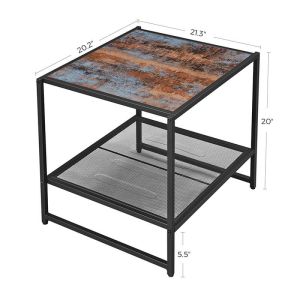 Small Side Table with Unique Design, Industrial Side Table, Side Table with Mesh