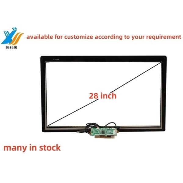 28 inch Multi touch projected capacitive (PCAP) GG GFF touch screen panel customized AR AG AF Anti-UV waterproof oilproof glove pen touch for lcd