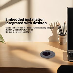 Round Design Sofa Set with Embedded Table Power Socket with TYPE C Charging USB