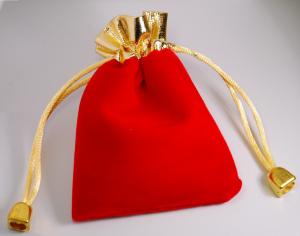  50 jewelry pouches - Gold top velvet pouches, jewelry bags, red color, 10cmX8cm Manufactures