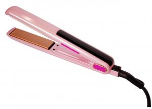 Pink CE ROHS PTC Heater Flat Iron Hair Straightener