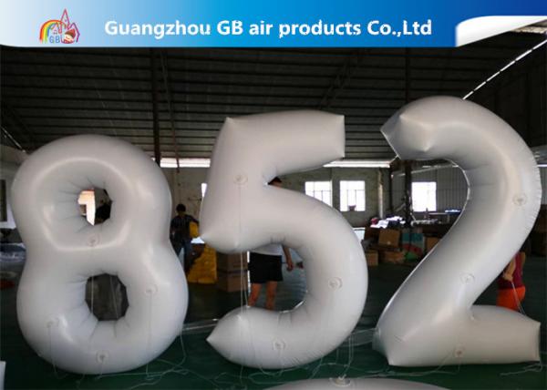 Quality European Standard White PVC Inflatable Advertising Number Display Figure Balloon for sale