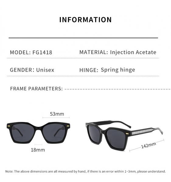 Irregular Square Acetate Material Sunglasses Luxury Eyewear Black For Men