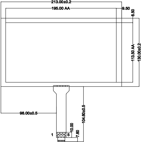 8.8 Inch Small Industrial Touch Screen Panel 5 Wire Resistive High Stability