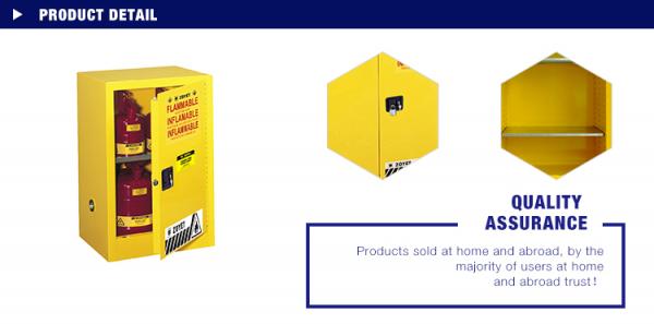 Yellow / Red Metal Industrial Safety Cabinets Flammable Liquid Storage Cabinet