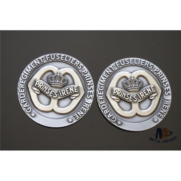 Quality Cute Custom Challenge Coins Crown Double Tone Plating And Backside Engraved / Coin 3D Model for sale